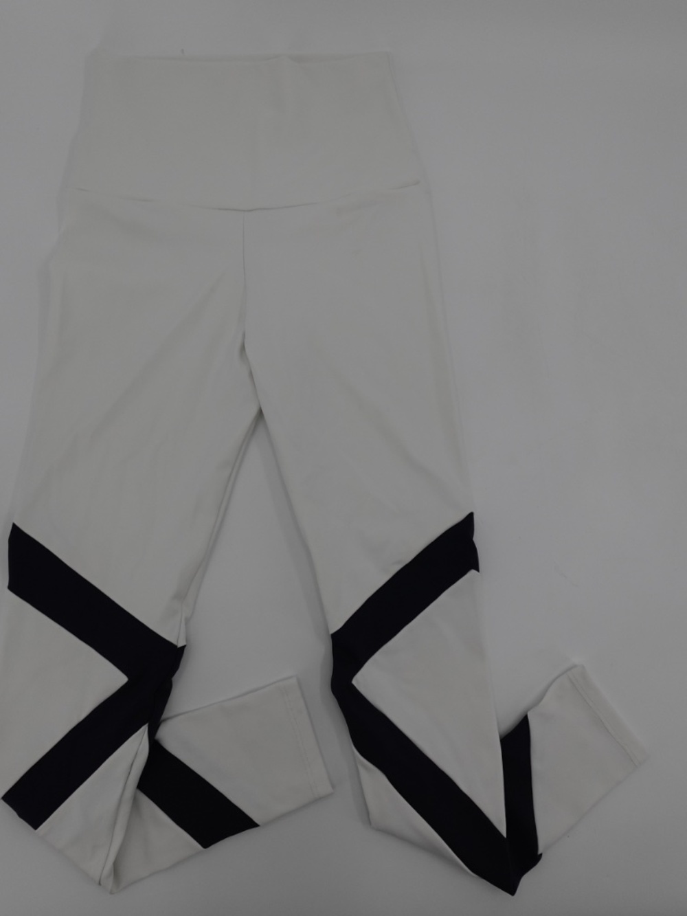 Port De Bras Leggings Womens Small White Colorblock Ankle High Rise Yoga